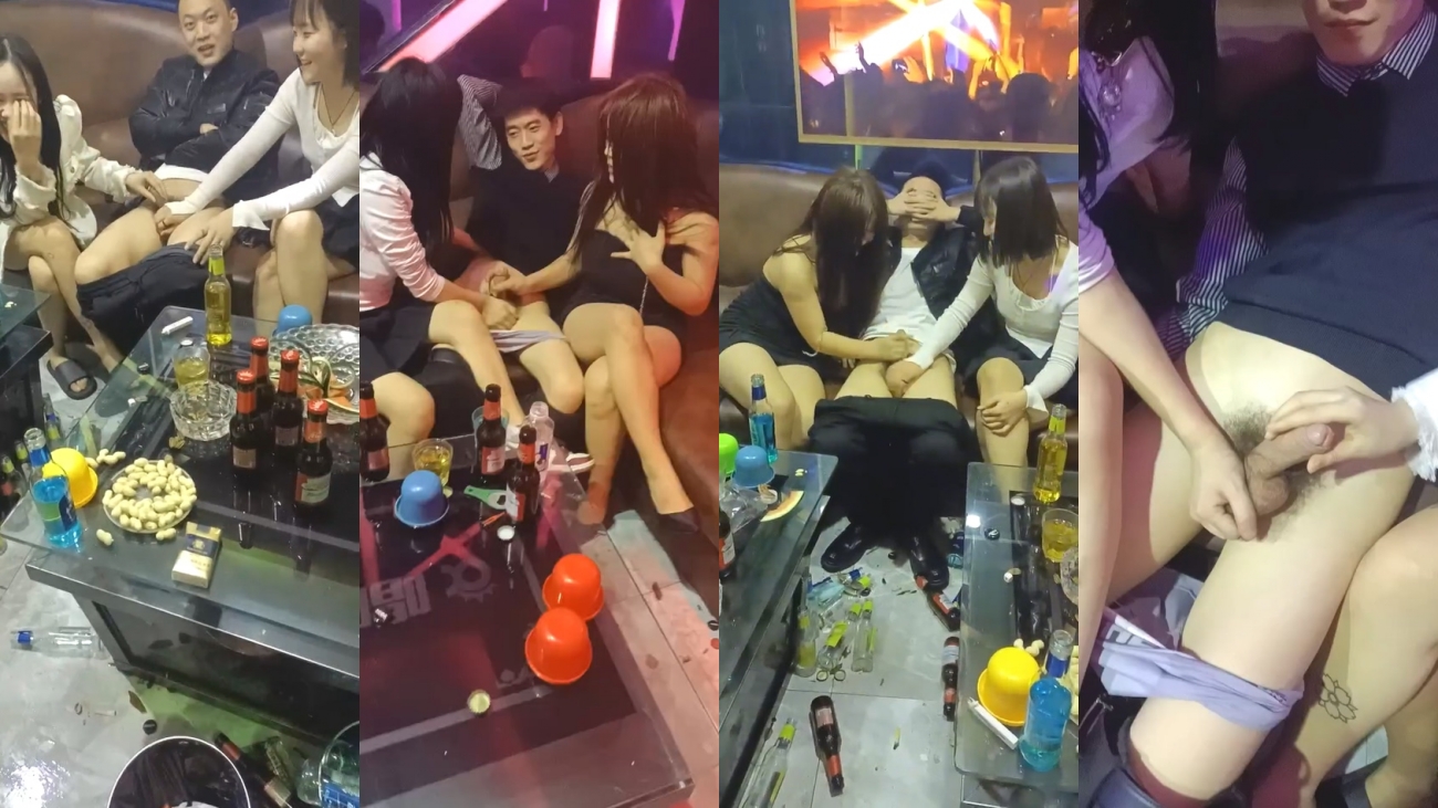 网曝門事件！曾炒得沸沸扬扬河北铺朱庄KTV4男6女聚众Y乱，玩游戏吃鸡大乱斗，画面太下流，无水印原版